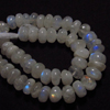 14 Inches - So Gorgeous - Rainbow Moonstone - Smooth Rondell Beads Nice Blue Fire - Huge Size 11 - 10 mm approx